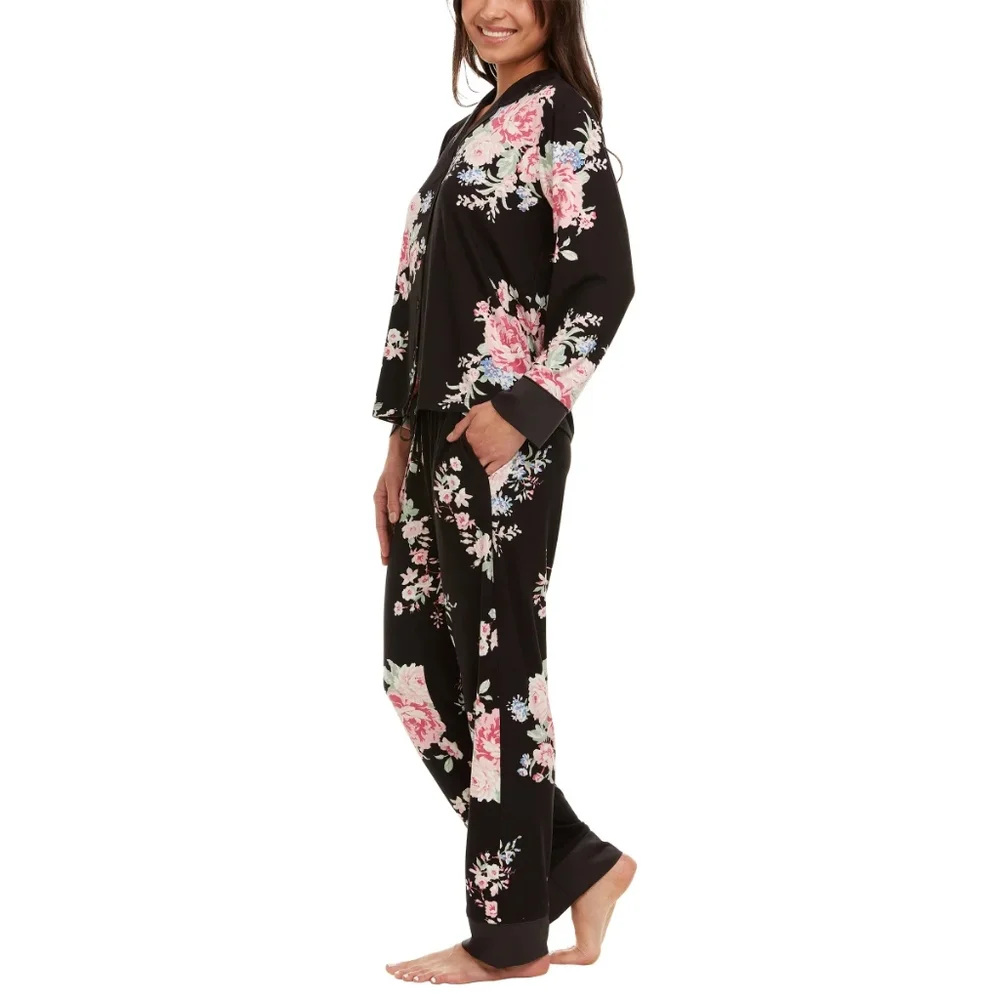 Flora Nikrooz Black Floral Pajama Set - Picture 4 of 13